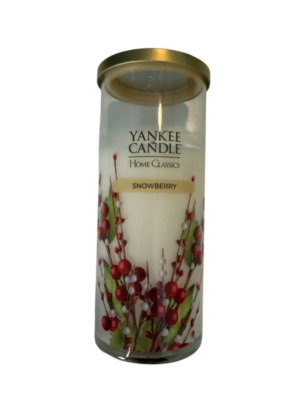 Yankee Candle Snowberry Scent Home Classics Tall Pillar Candle 20 Ounces
